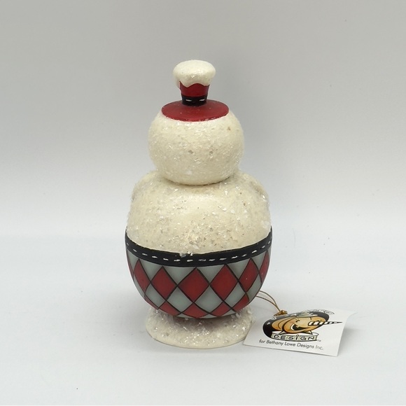 New Bethany Lowe Johanna Parker Double Candy Cane Conrad Snowman Jar Christmas - Picture 5 of 8